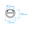 Difusor mate para perfil 12 x 10mm (por metro)